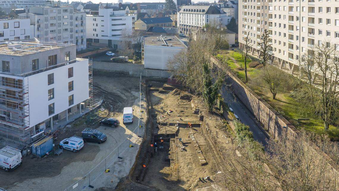Archaeologists revealed several layers of Rennes’ history when they unearthed an ancient quarry used as a Roman rubbish dump, photos show.