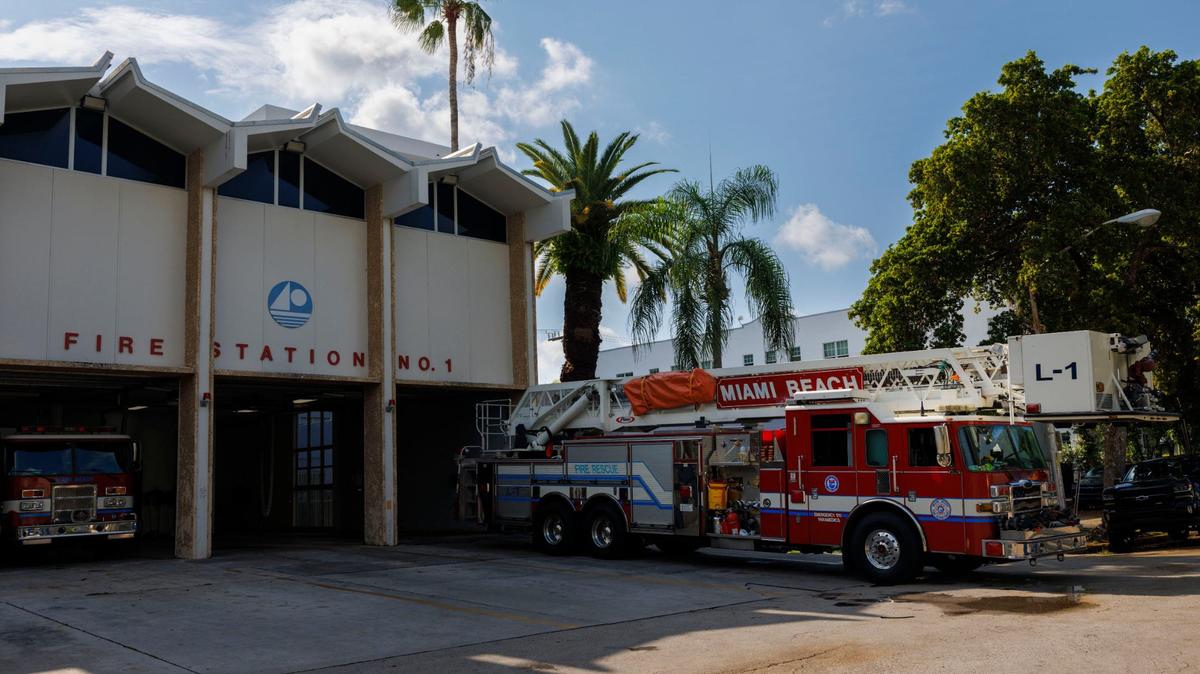 The current Miami Beach Fire Station No. 1 on Jefferson Avenue on Wednesday, Aug. 7, 2024, in Miami Beach, Fla. The current station has been there since the 1960s.
