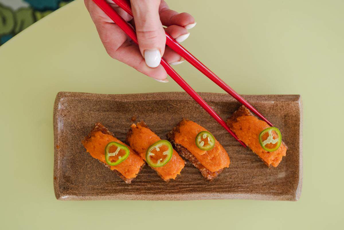 One of the most popular menu items at Makoto is the crispy rice.