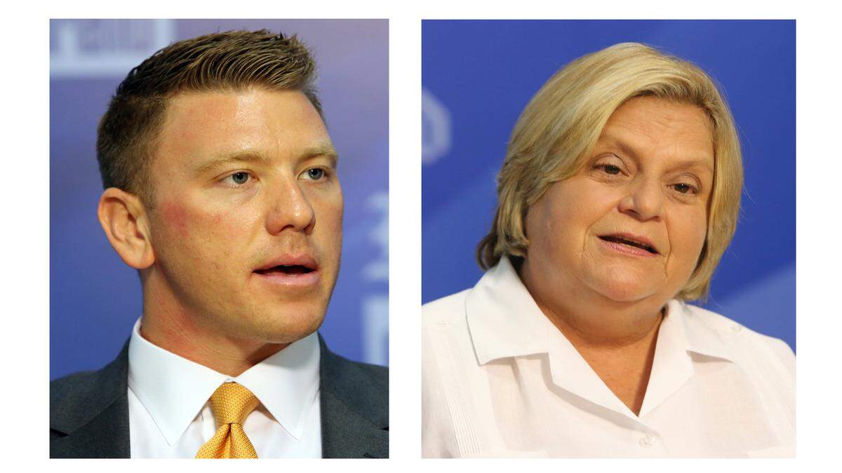 Scott Fuhrman, left, is challenging Republican Rep. Ileana Ros-Lehtinen, right.