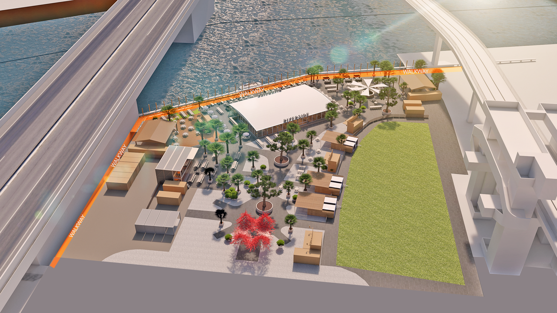 A rendering of the new Riverside complex on the Miami River.