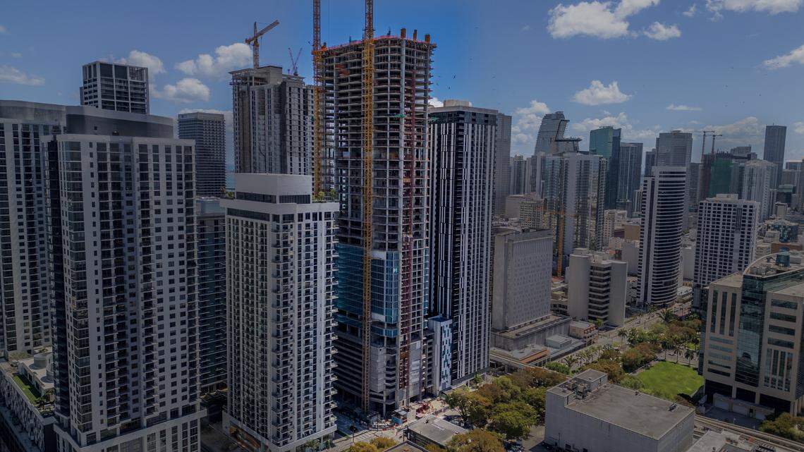 The Okan Tower, a hotel and condo tower under construction in downtown Miami, recently completed its 50th floor.