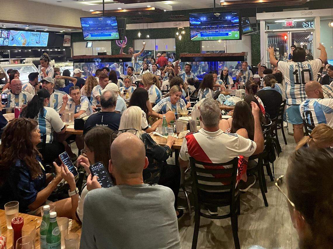 Argentina fans chant before the team faces Colombia in the Copa America final on Sunday, July 14, 2024.