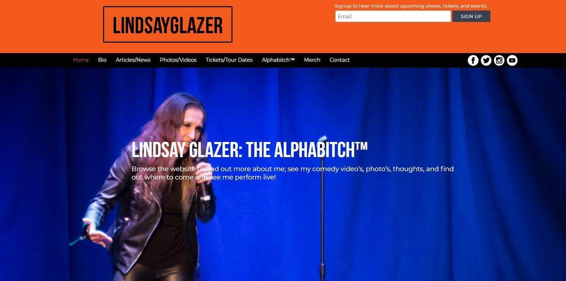 Lindsay Glazer Woloshin’s webpage for her stand up comedy act.