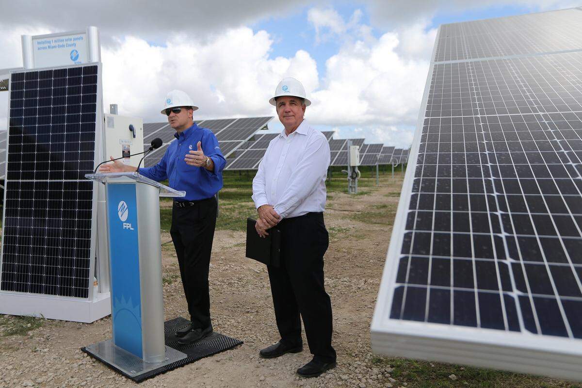 FPL CEO Eric Silagy, left, has denied any knowledge of attempts by the utility’s political consultants to manipulate Florida elections — even though leaked emails and text messages show he and his top executives were in frequent and detailed communication with them.