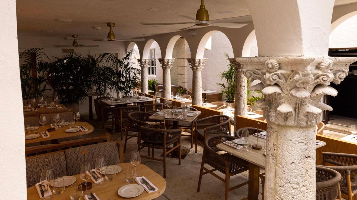 An interior shot of the dining area of Donatella on Thursday, May 1, 2025, in Miami Beach, Fla.