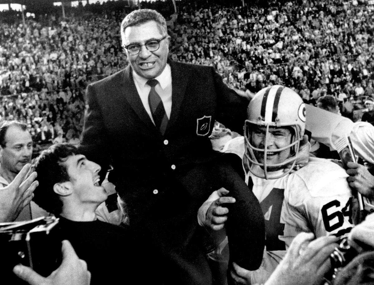 Vince Lombardi after Super Bowl II against the Oakland Raiders in Miami. AP FILE PHOTO