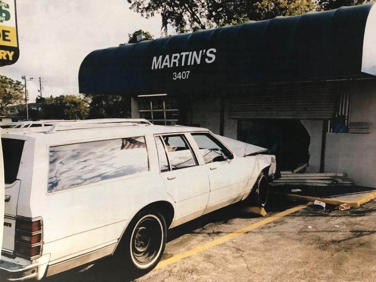 The station wagon used to break in to Martin’s gun and pawnshop in March 2002. Prosecutors say many of the 33 guns stolen that day wound up being used by a South Florida street gang known as the Terrorist Boyz.