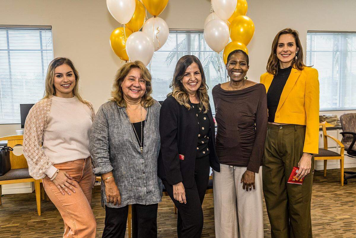 The Miami Herald editorial board from left on May 8, 2023, were Lauren Costantino, Luisa Yanez, Amy Driscoll, Nancy Ancrum and Isadora Rangel. Deputy Editorial Page Editor Amy Driscoll’s&nbsp;“Broken Promises,” a five-part series focusing on politicians and developers vowing but failing to build parks, revive historic neighborhoods and boost transportation, the Pulitzer Prize in May.