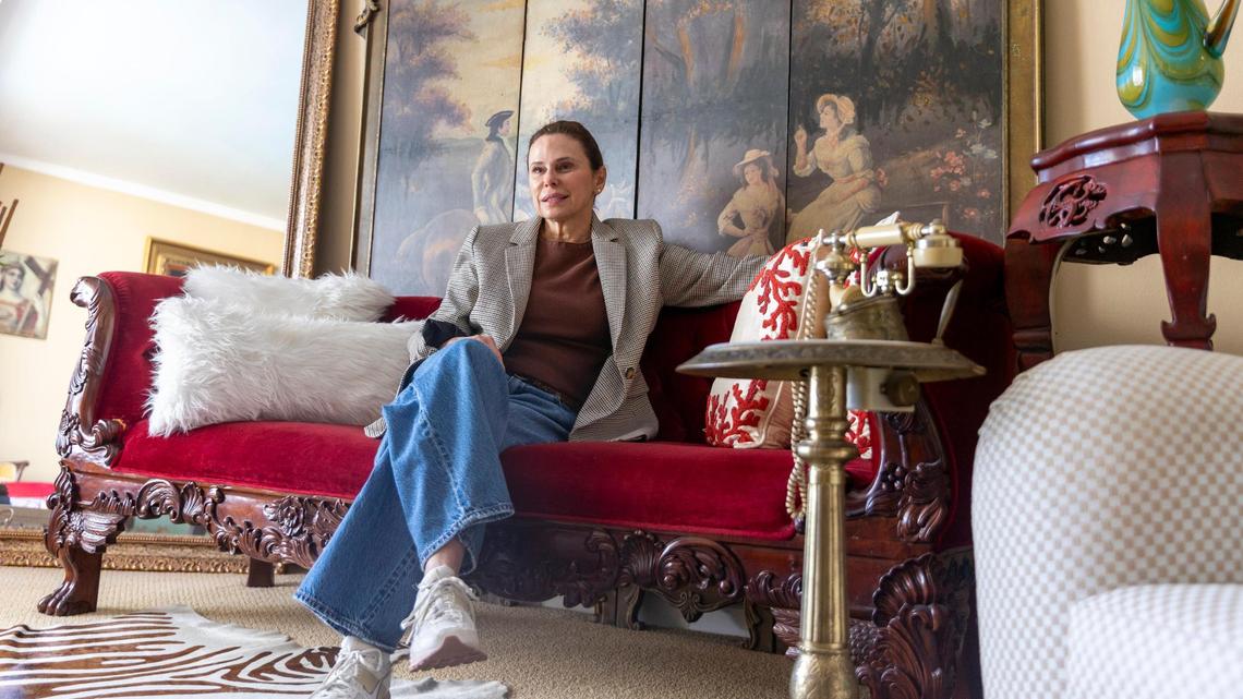 Cynthia Muniz discusses her Brickell Key condo’s increasing costs on Friday, July 18, 2025, in Miami.