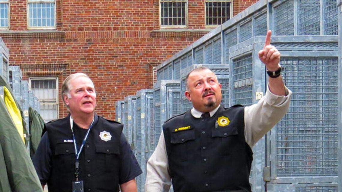 Bureau of Prisons Director Mark Inch, left, toured the Northeast Region facilities in Philadelphia with Northeast Regional Director Michael Carvajal In December 2017.