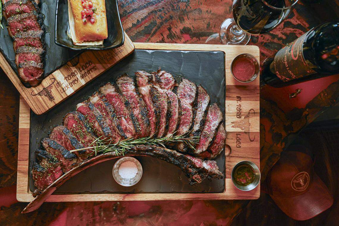 A serving of wagyu Tomahawk Gold Edition at El Toro Loco Steakhouse restaurant in Little Havana.