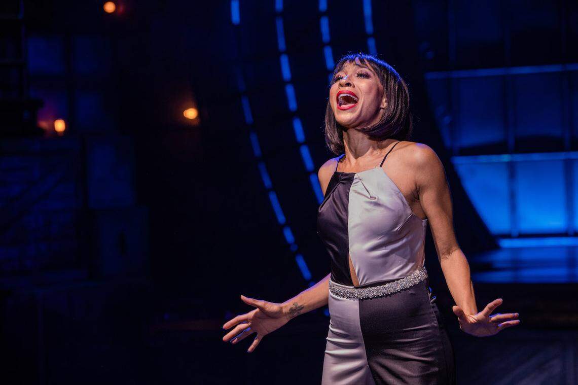 Allison Semmes as piano player Lil Hardin belts out a number in the latest Miami New Drama production.