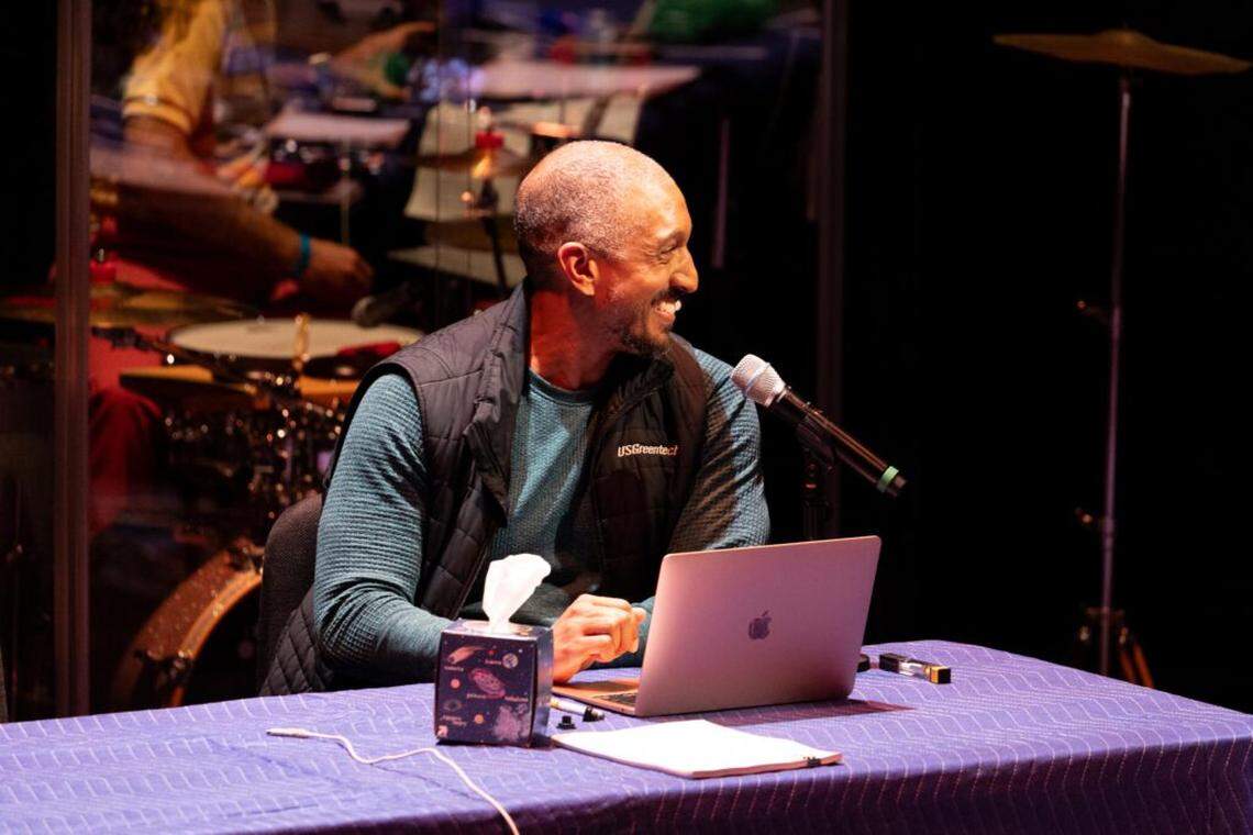 Ensemble cast member Justin Austin in Dan Froot & Co.’s “Arms Around America.”