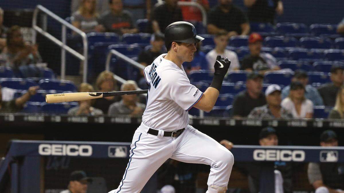 Brian Anderson has split time this season between starting at third base and right field.
