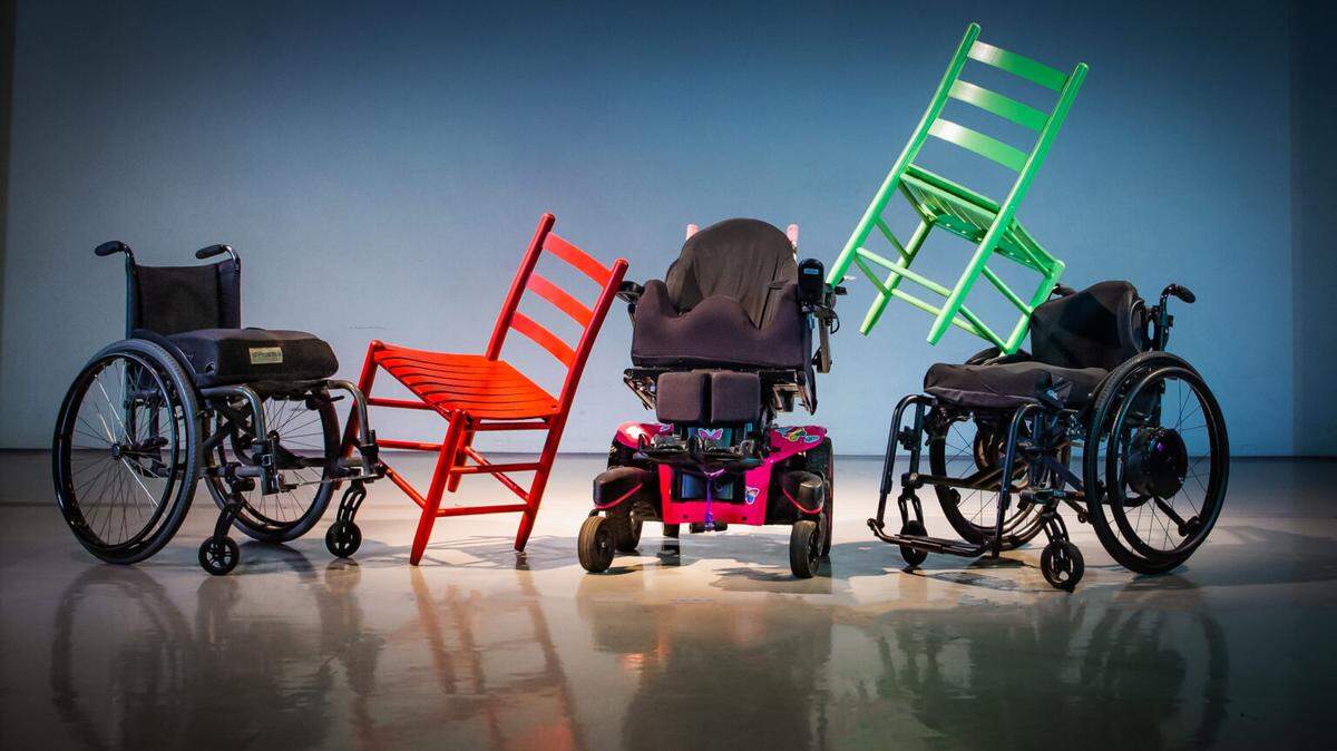 Empty chairs act as a centerpiece for ‘Time-Being’ by Victoria Marks, created for Karen Peterson Dancers, set to be performed as part of the Forward Motion Dance Festival at Miami-Dade County Auditorium.