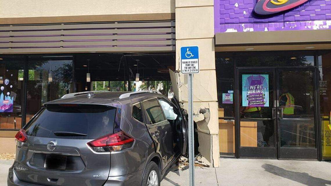 A Taco Bell in Winter Haven, Florida, where a car crashed through the restaurant March 16, 2019.