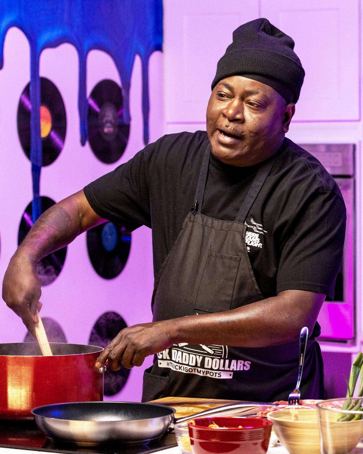 Trick Daddy, shown here from the set of his YouTube cooking series 'I Got My Pots', will be competing in a cook-off against Miami radio personality Papa Keith at this year’s Jerk Festival. 
