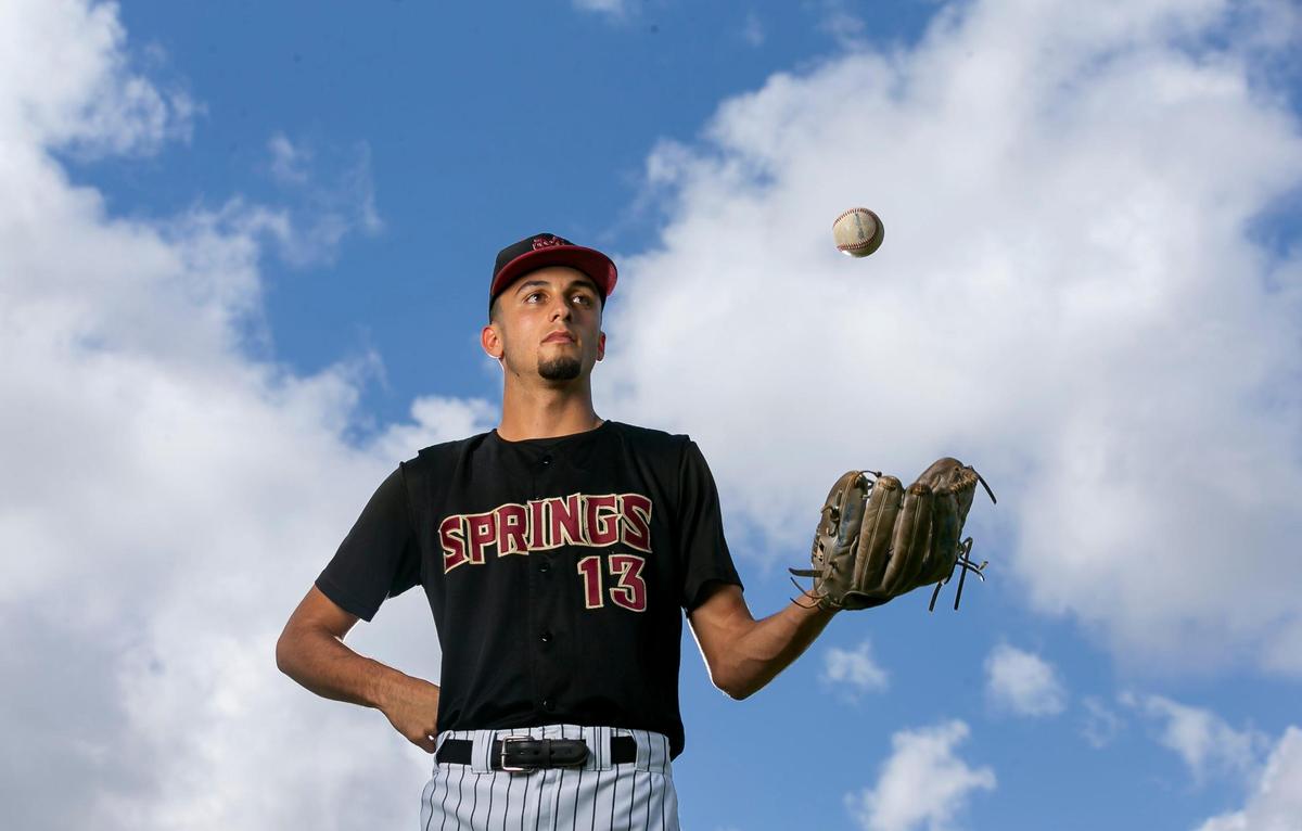 Dade Baseball Pitcher of the Year Jordan Vargas, from Miami Springs Senior High School, is photographed at A.D. Barnes Park in Miami, Florida on Monday, May 23, 2022.
