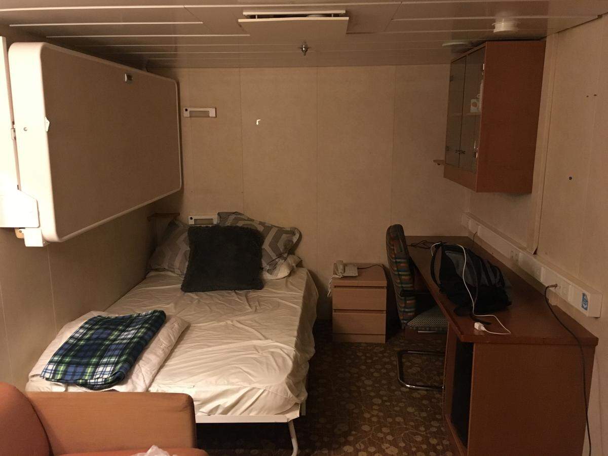 Julia Whitcomb, 24, from Illinois, and Bruno Cruells, 30, from Argentina spent their first five days of isolation aboard Royal Caribbean Cruises’ Celebrity Infinity ship in a windowless cabin.