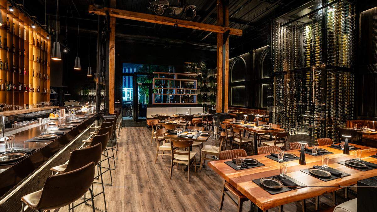 The dramatic interior of Francesco Martucci restaurant in Wynwood, which was just named one of the top restaurants for pizza in the U.S.