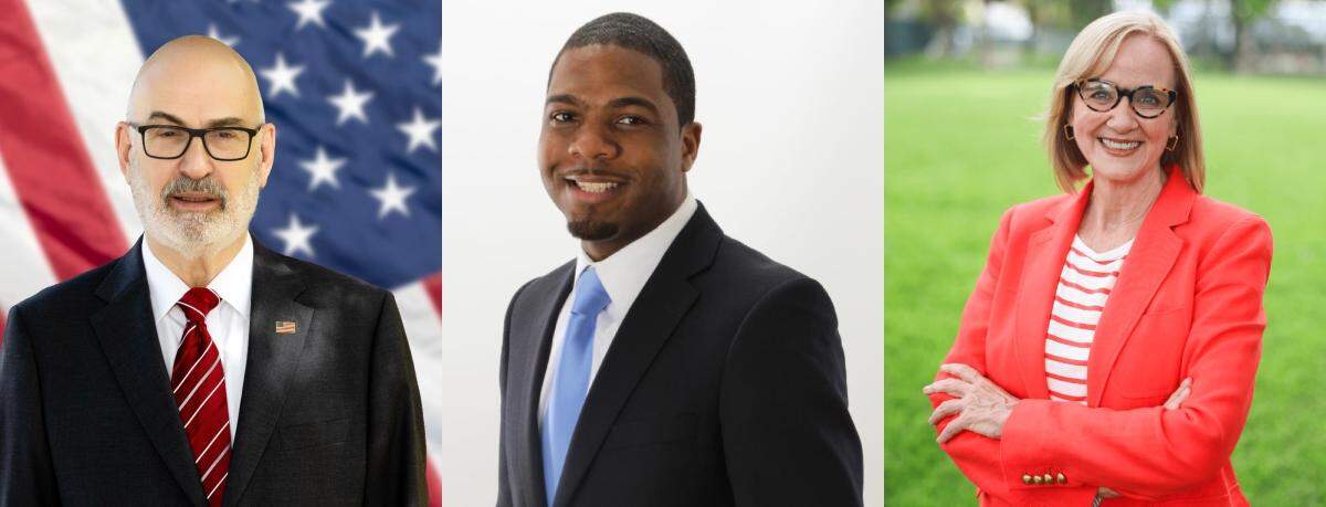 City of Miami mayoral candidates (left to right) Emilio T. González, Michael A. Hepburn and Eileen Higgins