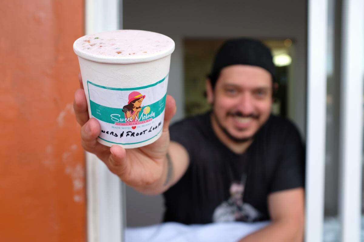 Sweet Melody founder Mike Romeu sells his ice cream out of a ventanita in west Kendall.