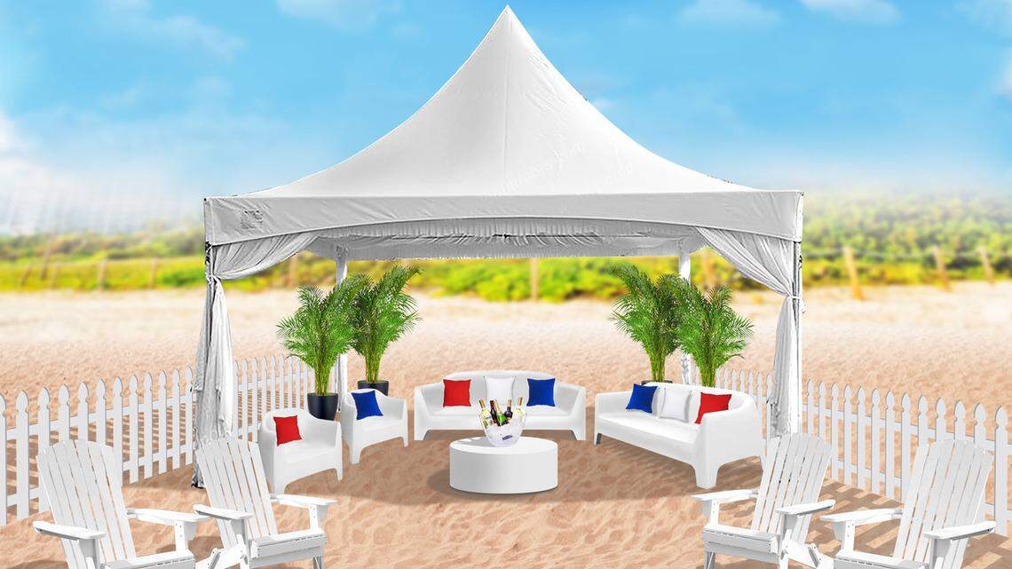 At the Cabana Club, guests get space for up to 10 guests to watch the Hyundai Air & Sea Show on Miami Beach.