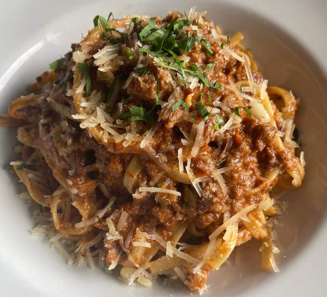 Dishes like fettuccinie Bolognase are the highlights of the Red Sauce pop up at Mignonette.