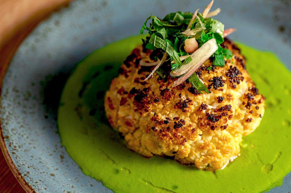 Cauliflower dish at the Asian-inspired KYU. The restaurant is known for its barbecue but also serves a variety of plant-based options.