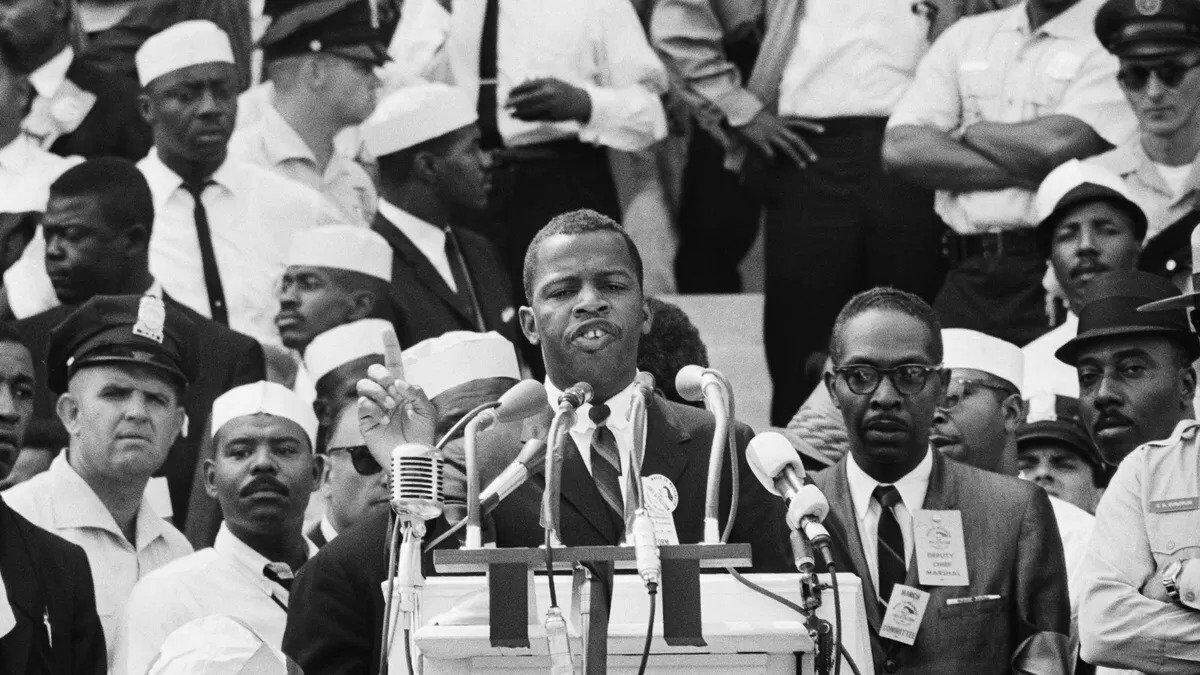 John Lewis, civil-rights activist and, later, a member of Congress, spoke at the March on Washington in 1963. He was 23 years old.