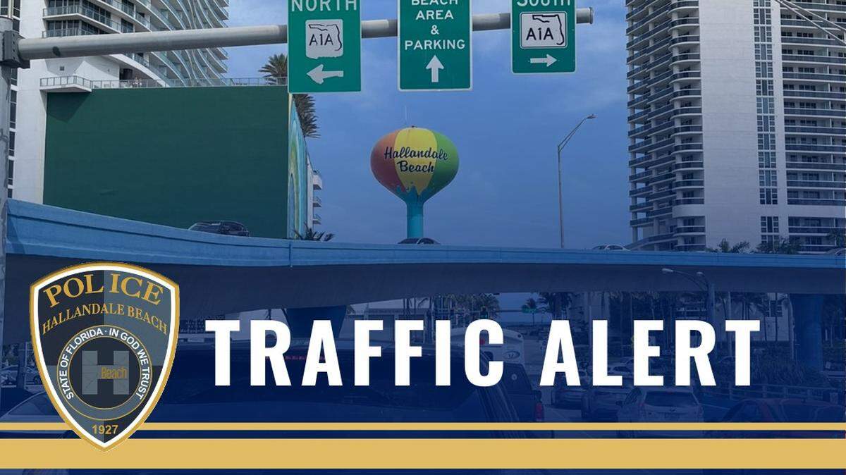 The Hallandale Beach Boulevard Bridge became stuck in the open position Monday night, Sept. 22, 2025.