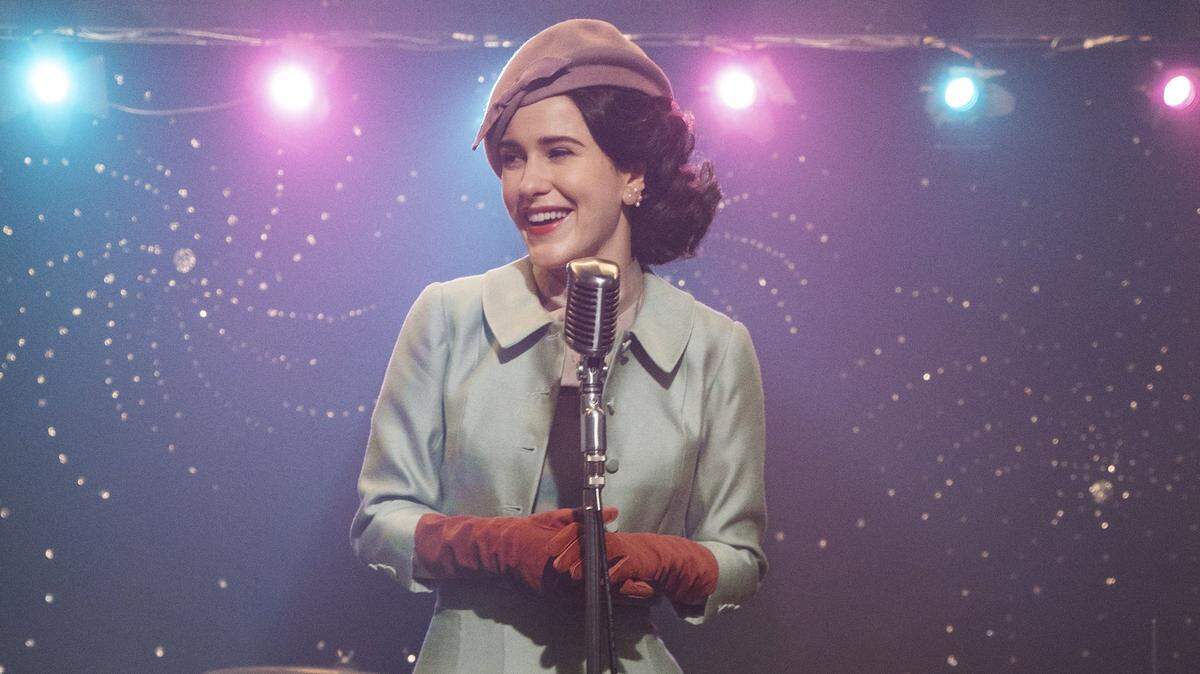 Rachel Brosnahan in a scene from “The Marvelous Mrs. Maisel.”