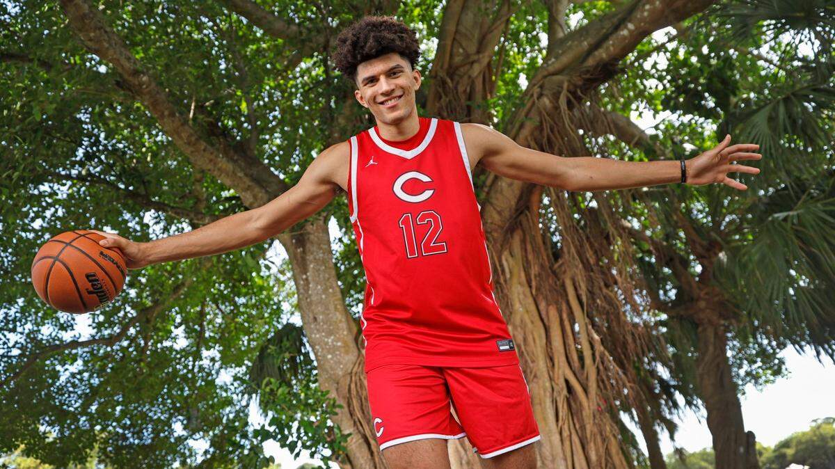 Miami-Dade Player of the Year is Cameron Boozer, Christopher Columbus High School basketball power forward photographed at AD Barnes Park in Miami, Florida on Thursday, March 14, 2024.