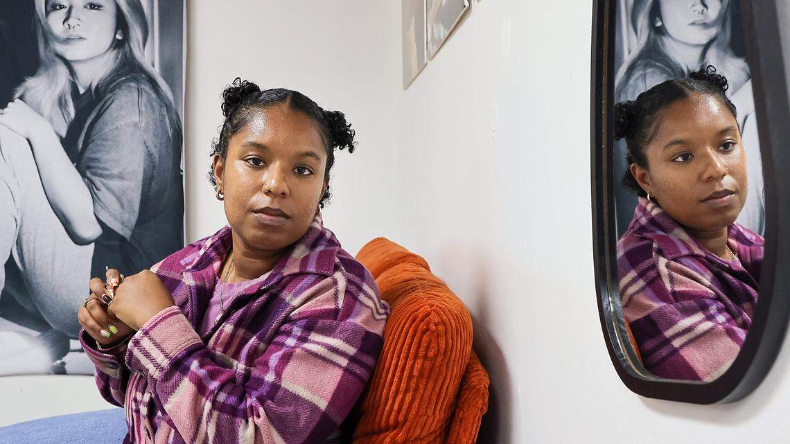Resident artist Lauryn Lawrence is photographed inside her studio at the Tunnel Projects, a multifaceted art space dedicated to supporting local artists on Saturday, April 11, 2026, in Little Havana, Miami, Florida.