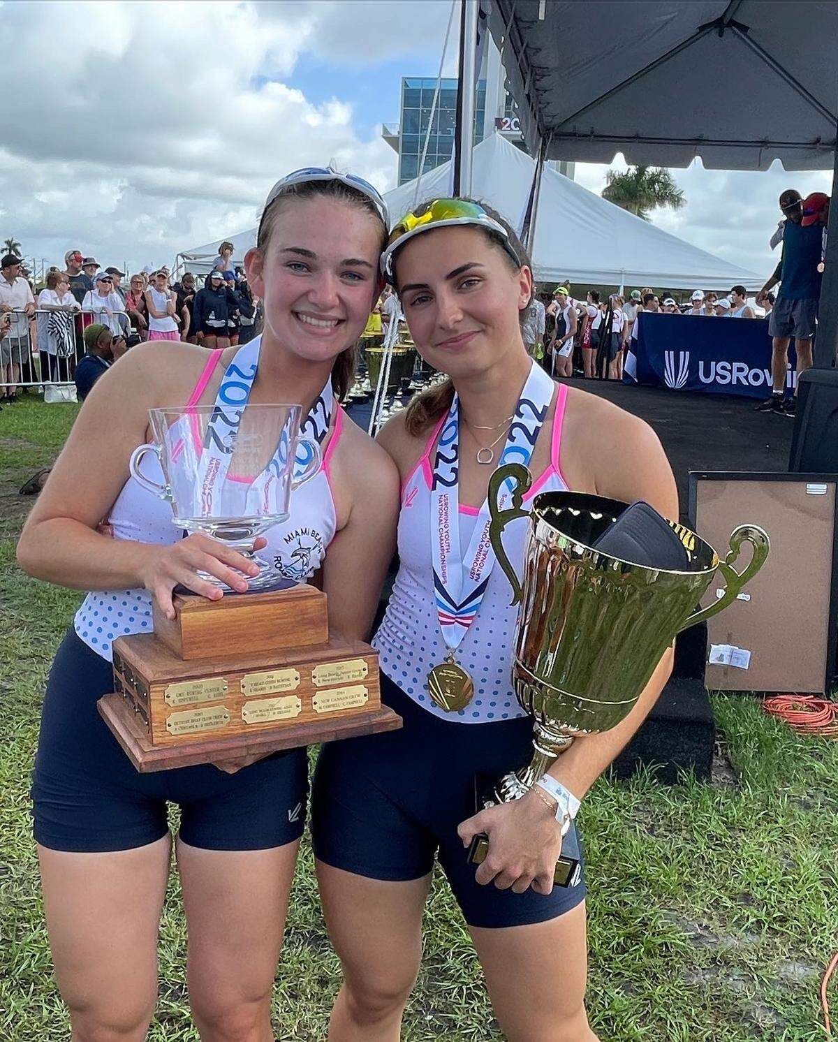 Recent Miami Beach Senior High grads Charlotte Paley and Grace Matos brought home a national win after beating top rowers from around the country. They are in the Miami Beach Rowing Club.