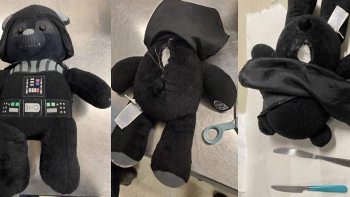 Knives were found sewn inside a child’s stuffed Darth Vader bear as the son traveled with his mom at the Philadelphia International Airport, the TSA said.