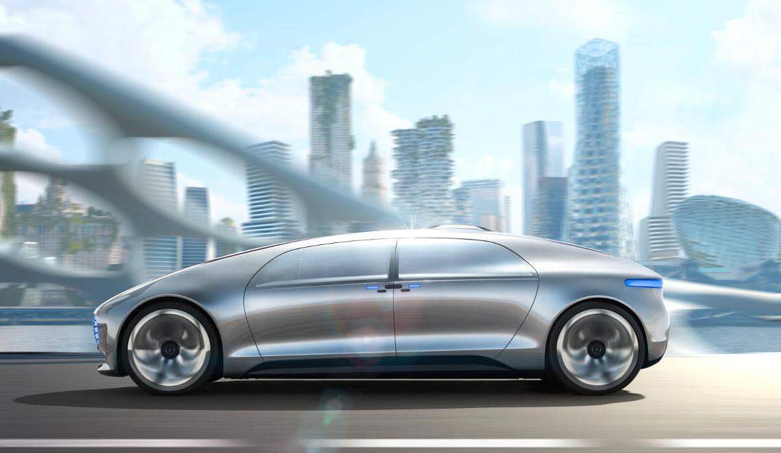 An autonomous car of the future — the Mercedes-Benz F015 — “Luxury in Motion” model.