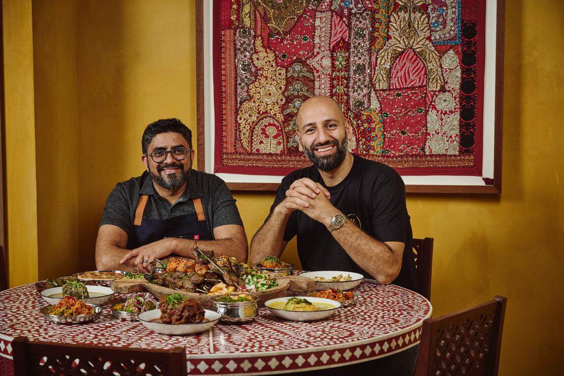 Chef Niven Patel and Mohammed Alkassar of Feal Hospitality, which includes Erba Italian restaurant in Coral Gables, the Mediterranean spot NiMo in Tequesta and the island-inspired Paya in Miami Beach.