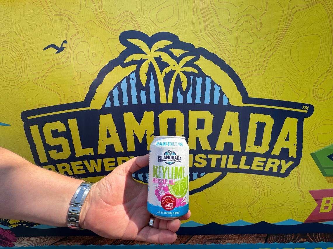 Cheers to island life: Cool off with a refreshing Key Lime Hibiscus Ale from Islamorada Brewery and Distillery.