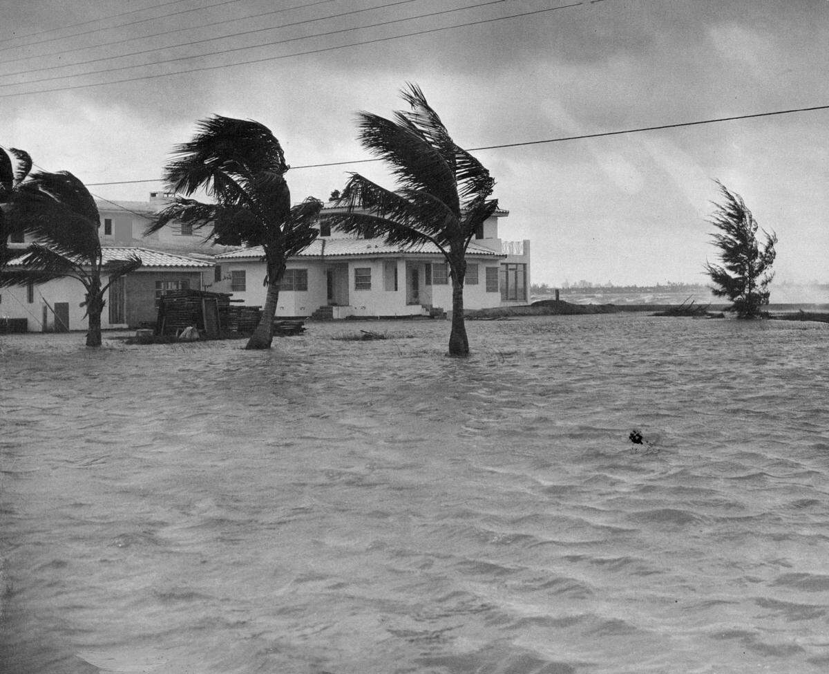 Normandy Isle flooding after a storm in 1951.