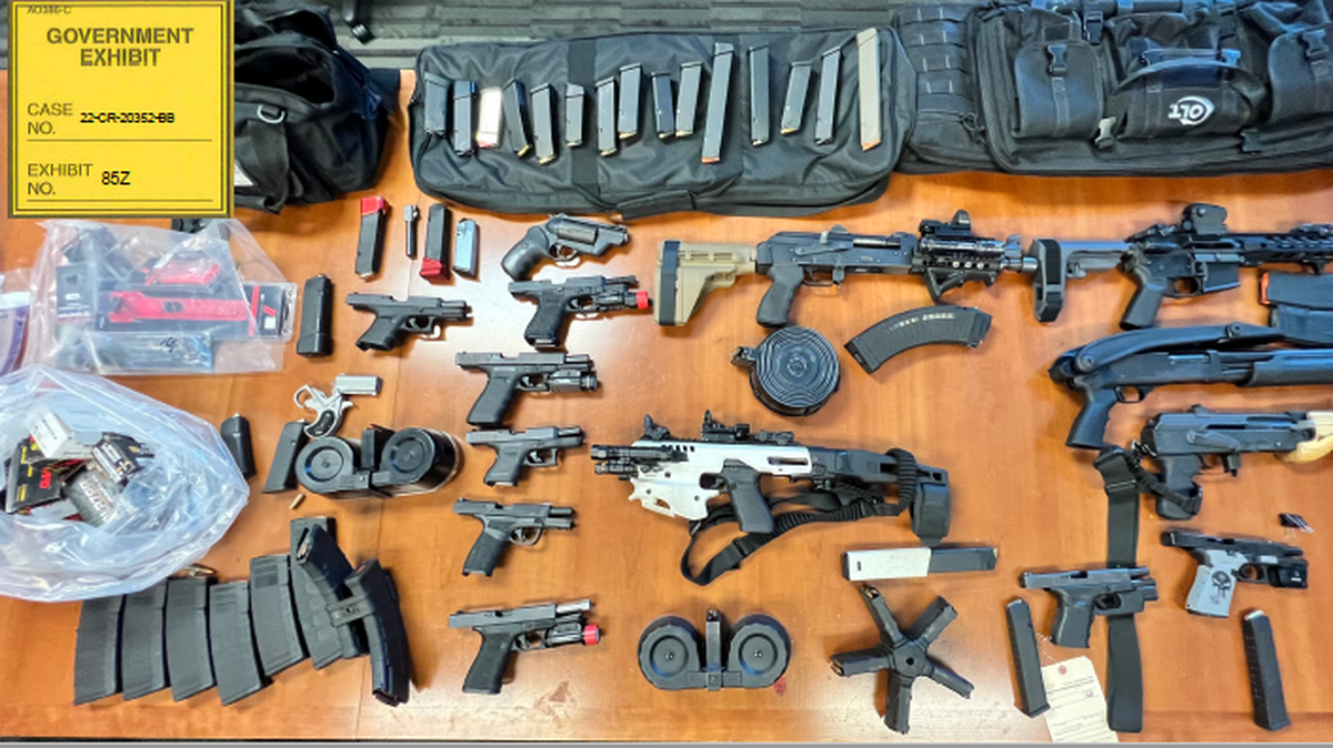 Some of the guns sold by Miami’s Johnny Matthew Battle.
