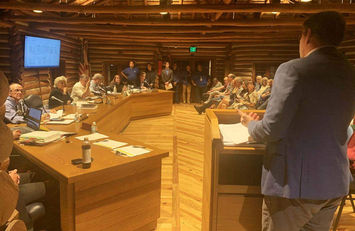 Just hours after Tracy Truppman, mayor of Biscayne Park, resigned Tuesday, the Village Commission appointed newly elected Commissioner Virginia OHalpin (center, under video screen) as mayor.