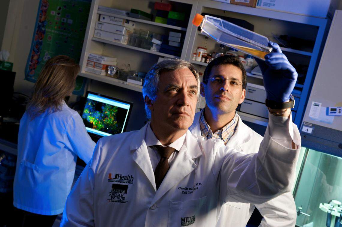 Dr. Camillo Ricordi, director of UM’s Diabetes Research Institute and Cell Transplant Center, was the senior author of a new study that used umbilical cord-derived mesenchymal stem cell infusions to see if they could safely reduce the risk of death and quicken the time to recovery for the severest COVID-19 patients.