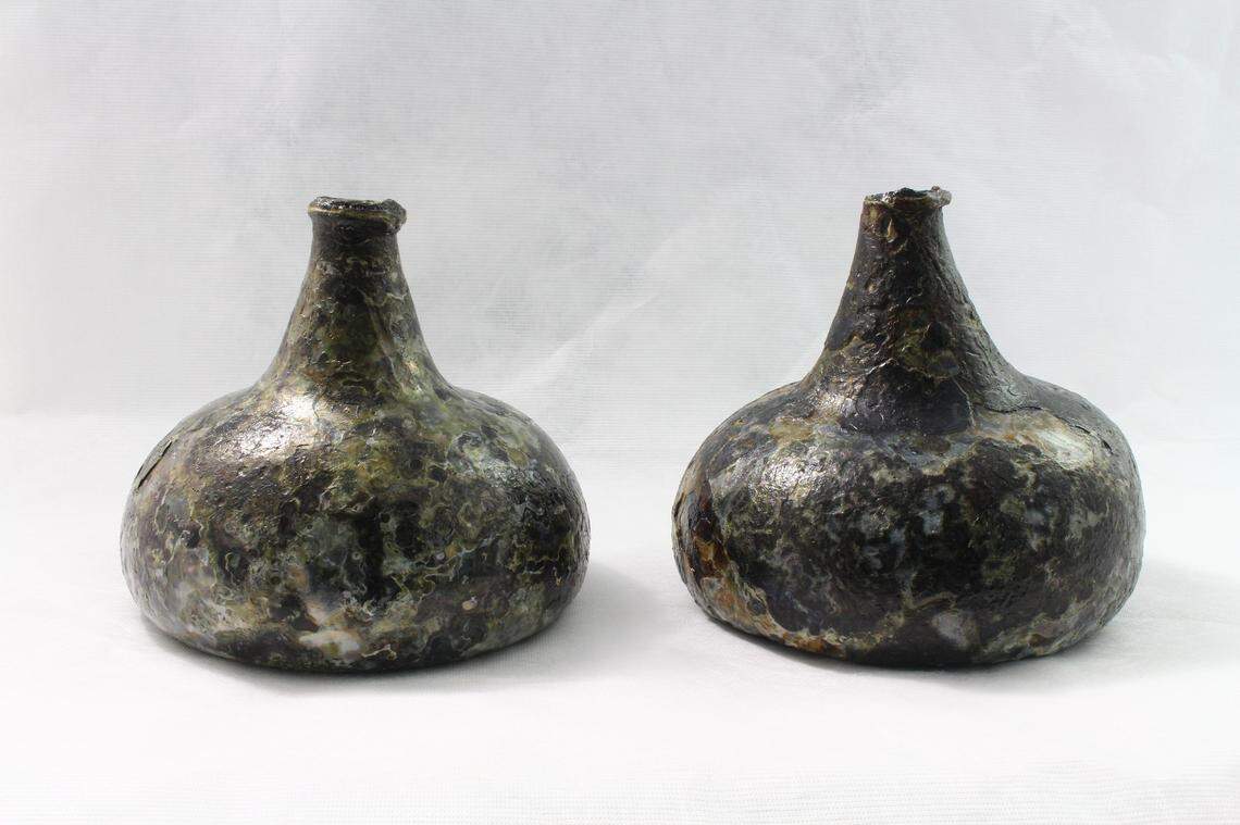 The bottles were empty, but it is assumed they “contained some sort of alcoholic spirit” to be consumed by the crew and passengers, he said.