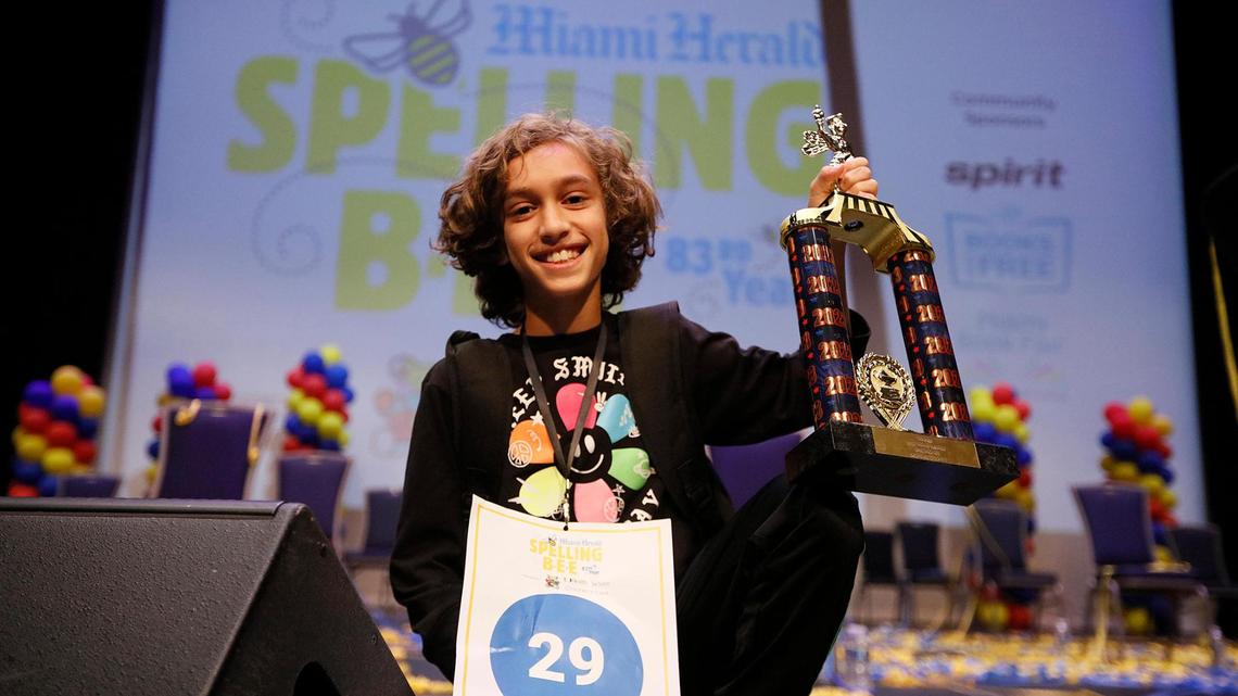 Lancaster Gramer, a fifth-grader at Franklin Academy, a charter school in Cooper City, won the 83rd Miami Herald Spelling Bee for Broward County students on Wednesday, March 15, 2023, at the Charles F. Dodge City Center in Pembroke Pines. The 11-year-old will compete in the Scripps National Spelling Bee.