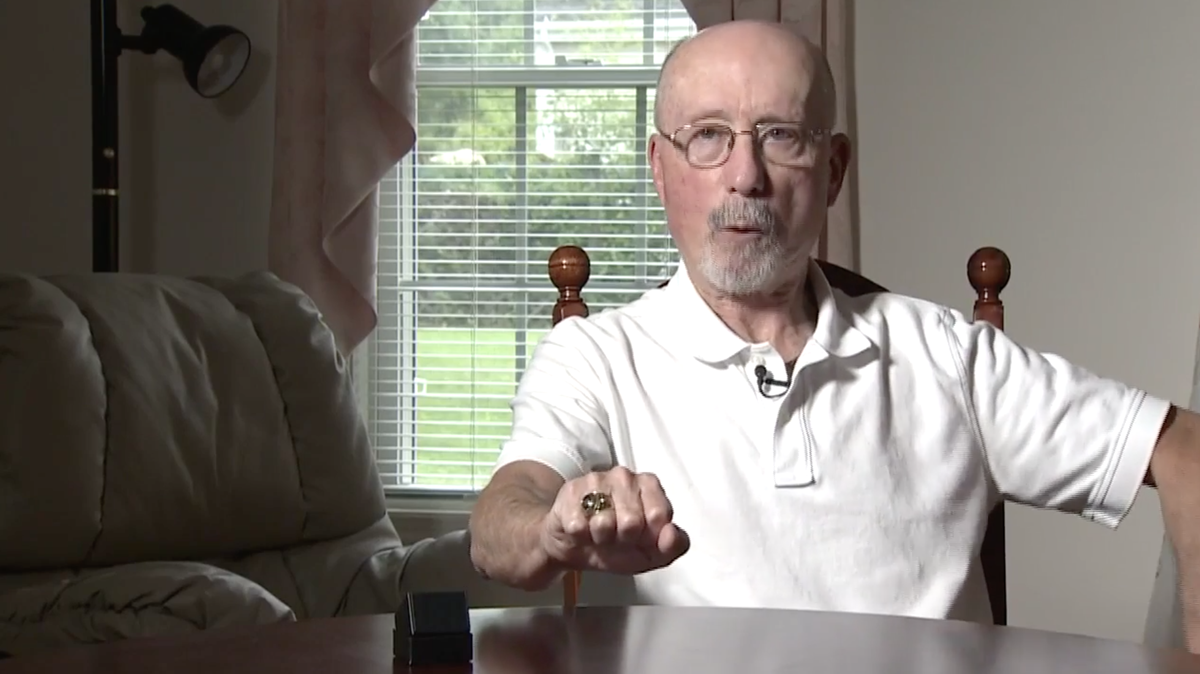 Glenn Pelrine — from Weymouth, Massachusetts, and pictured above — said he lost his college ring from Franklin Institute while water skiing in a pond in the 1970s, and that Carl Reed found the ring while using a metal detector.