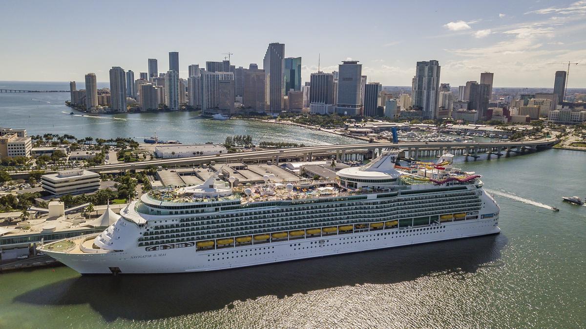 Royal Caribbean’s newly renovated Navigator of the Seas docks at PortMiami on Friday, March 1, 2019. Royal Caribbean is in the process of spending $1 billion to renovate some of its cruise ships like this one.