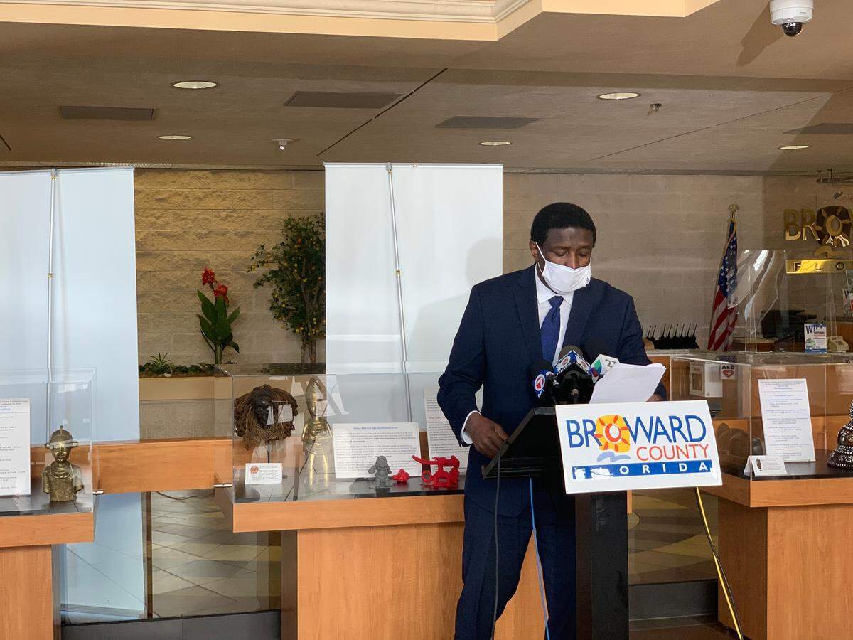Broward County restaurants can stay open, but must stop serving at 10 p.m. daily, County Mayor Dale Holness announced July 8, 2020, at a news conference.