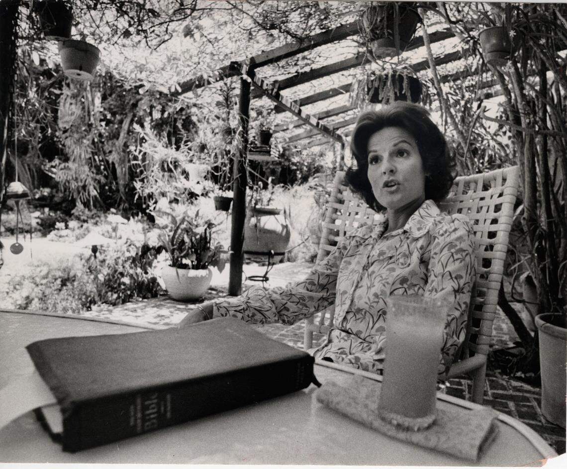 Orange juice, a Bible and Anita Bryant at her Miami Beach home on April 25, 1977.